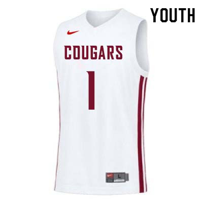 Youth #1 Jamar Ergas Washington State Cougars College Basketball Jerseys Sale-White